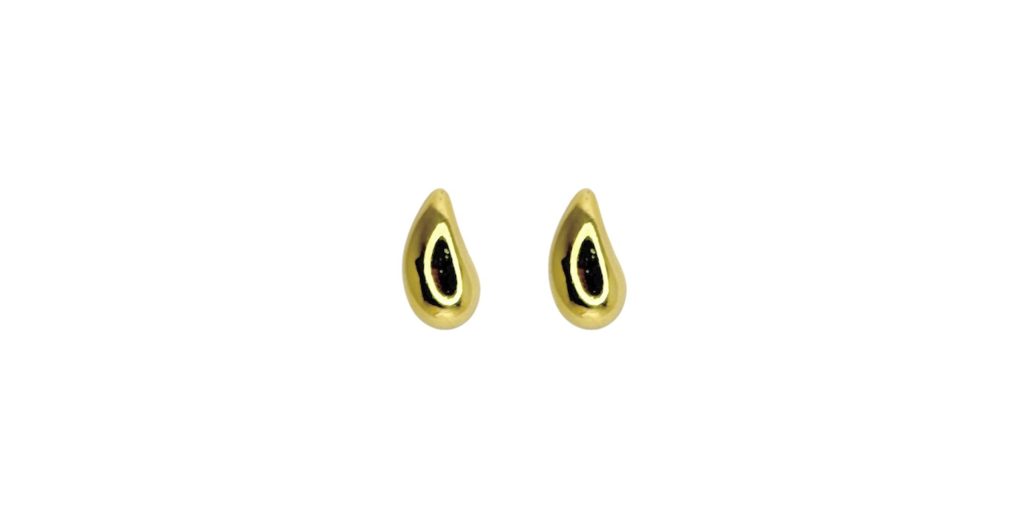 Brinco Gota Mini ABS Banhado A Ouro 18K