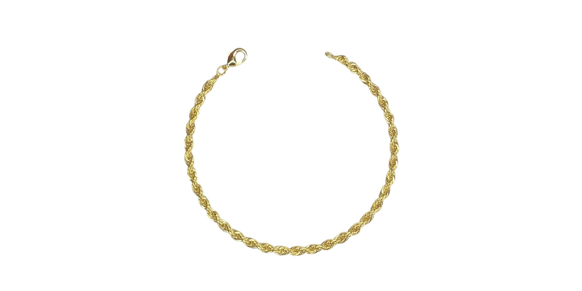 Pulseira Cordão Baiano Fecho Lagosta Banhado A Ouro 18K