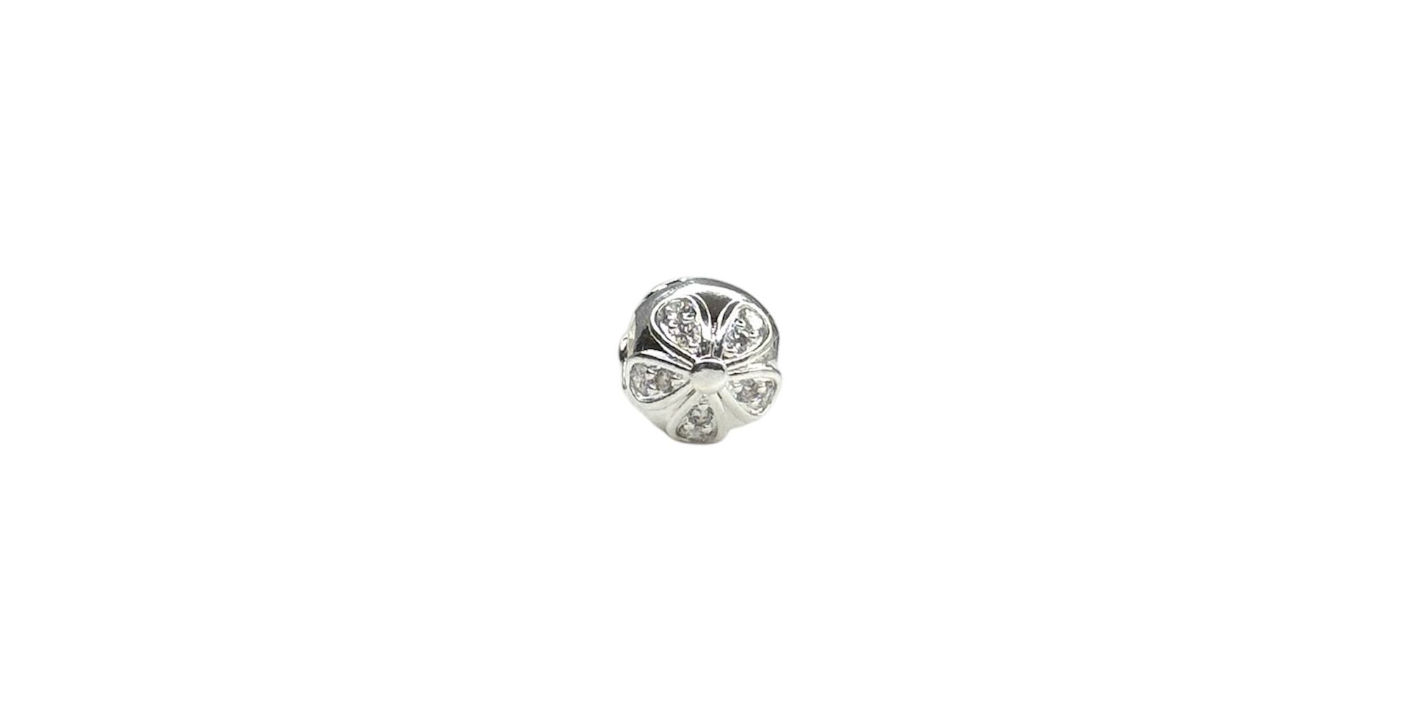 Pingente Berloque Flor Cristal Zircônia Banhado A Prata 925