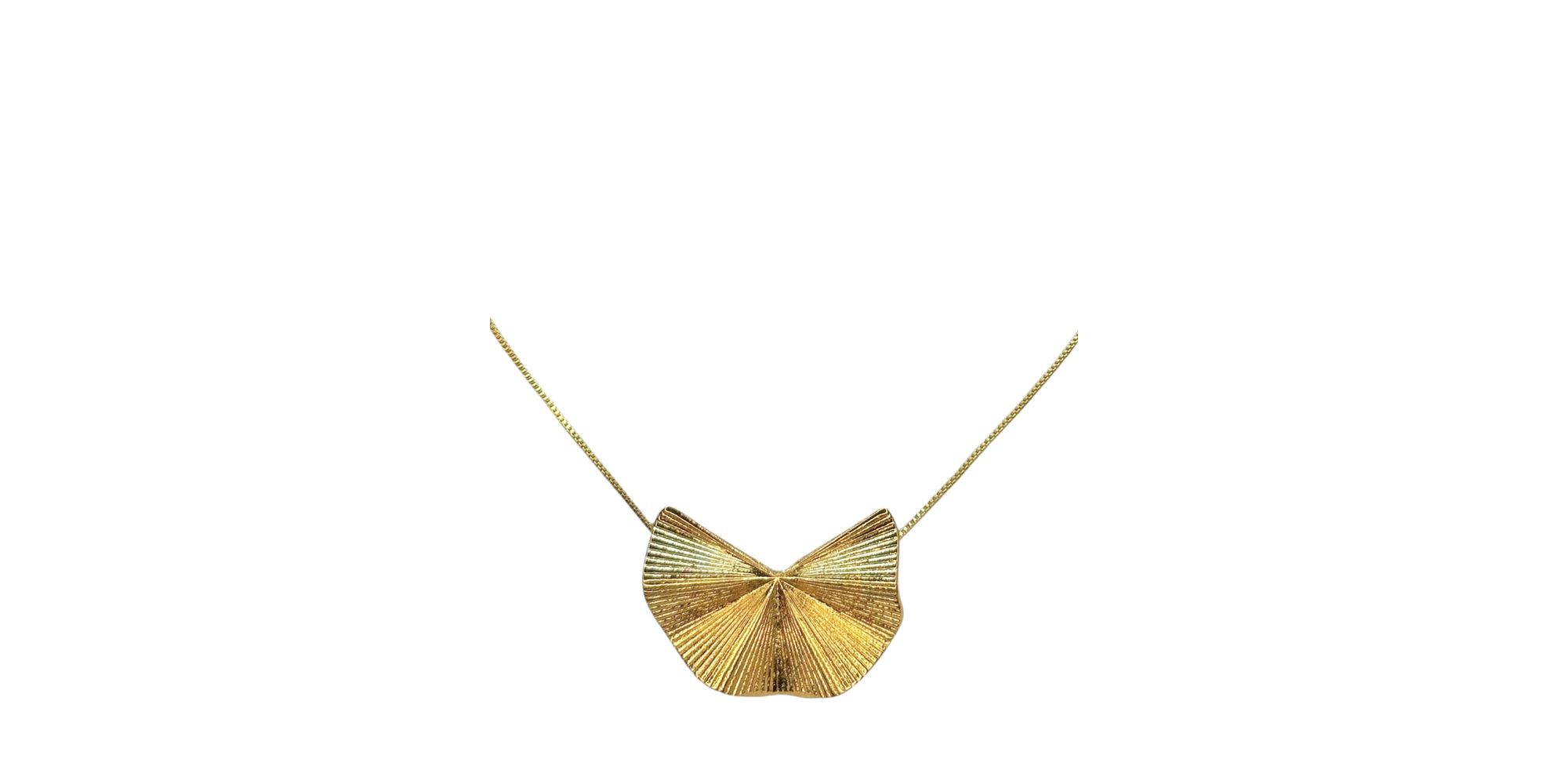 Colar Leque Prega Banhado A Ouro 18K
