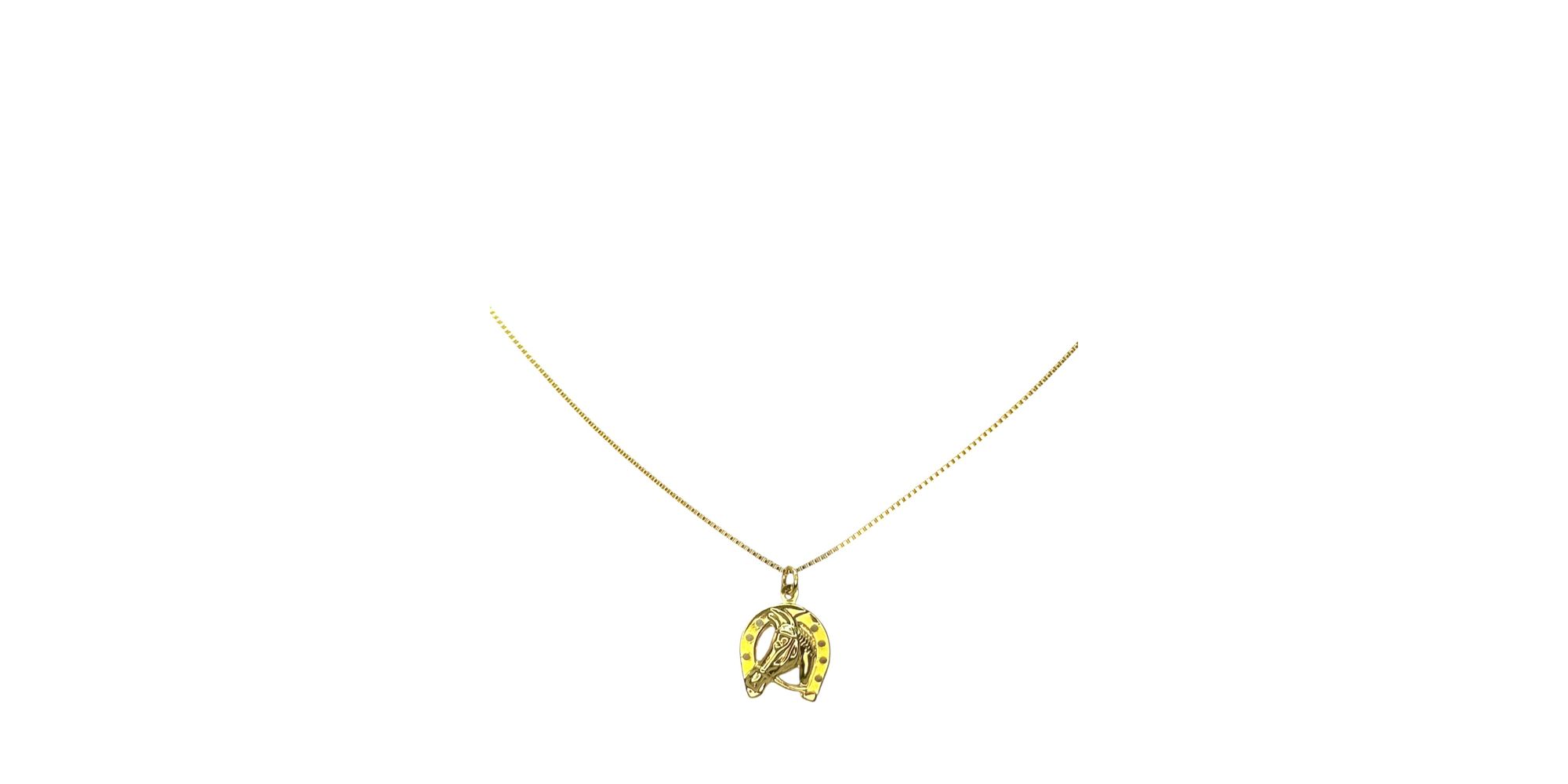 Colar Cavalo Banhado A Ouro 18k