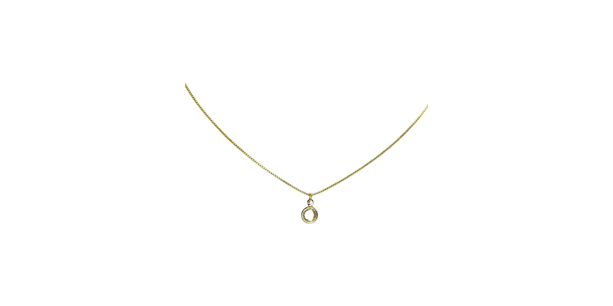 Colar Ponto Luz Zircônia Banhado A Ouro 18K