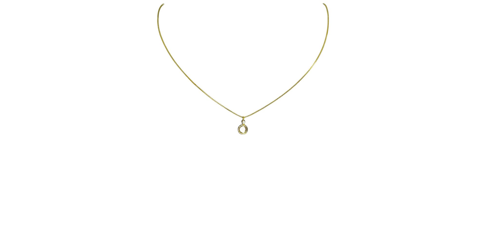 Colar Ponto Luz Zircônia Banhado A Ouro 18K