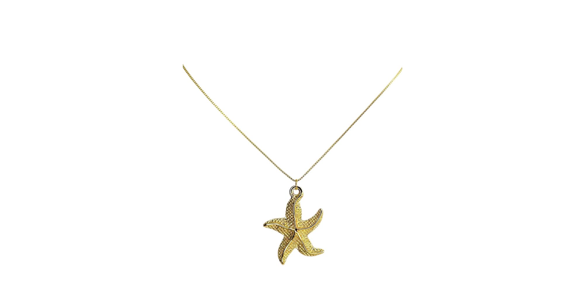 Colar Estrela Do Mar Banhado A Ouro 18K