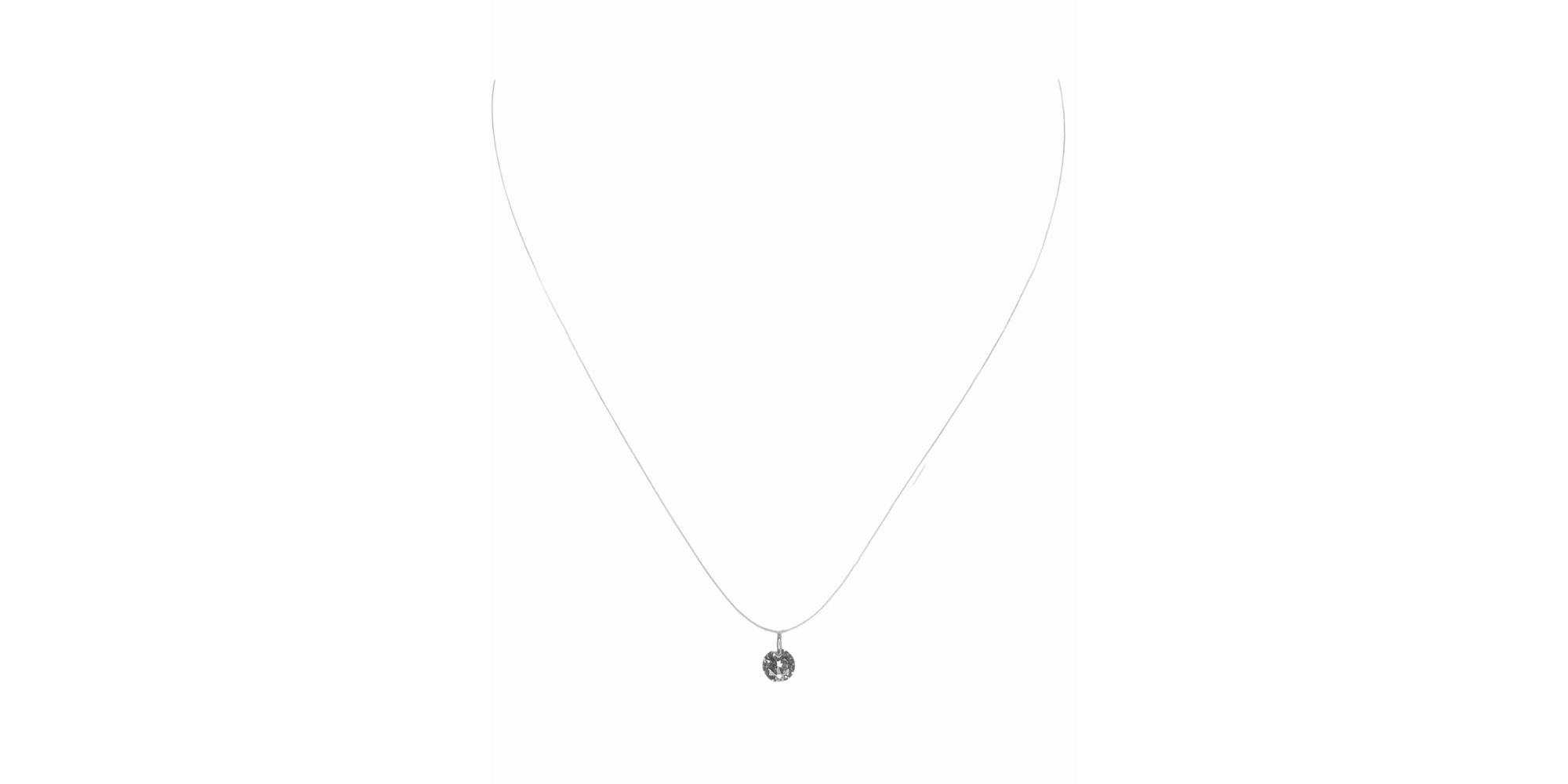 Colar Ponto Luz Fio Nylon Banhado A Prata 925
