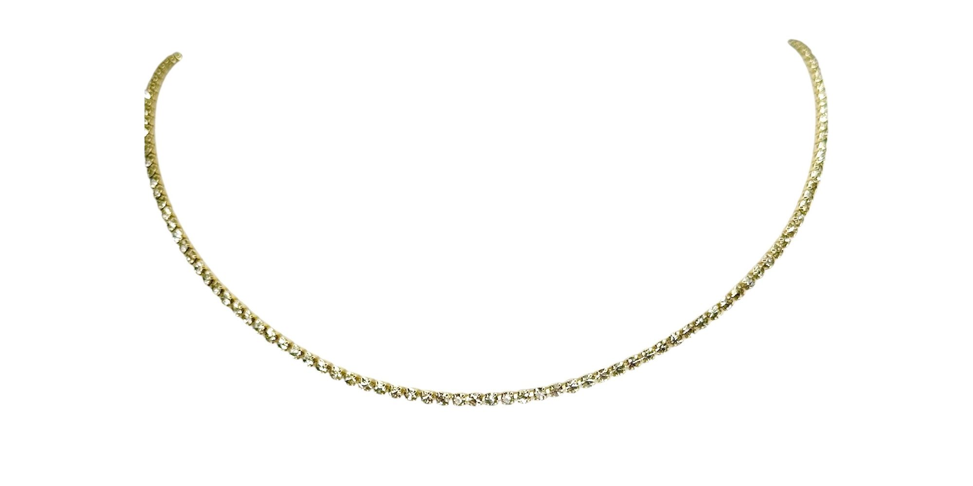 Colar Riviera Cristal Banhado A Ouro 18K