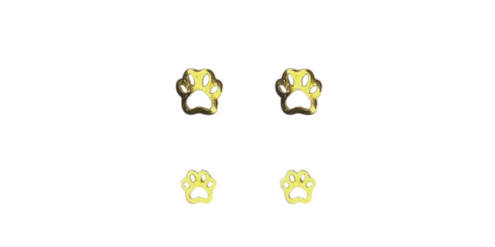 Brinco Duo Patinha Banhado A Ouro 18k