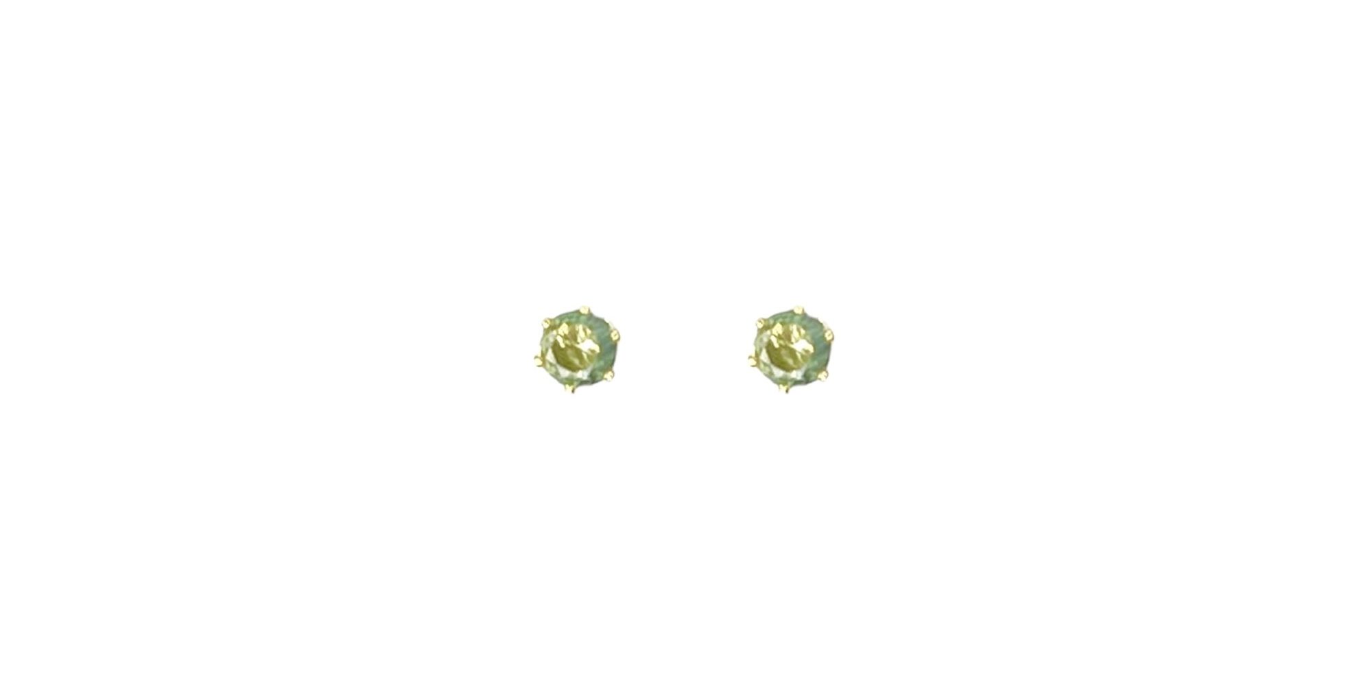 Brinco Redondo Verde Água Banhado A Ouro 18k