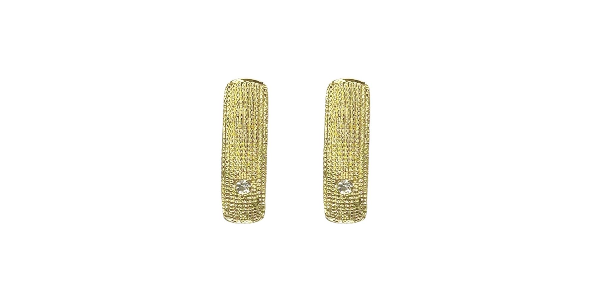 Brinco Palito Pedra Gloss Banhado a Ouro 18K