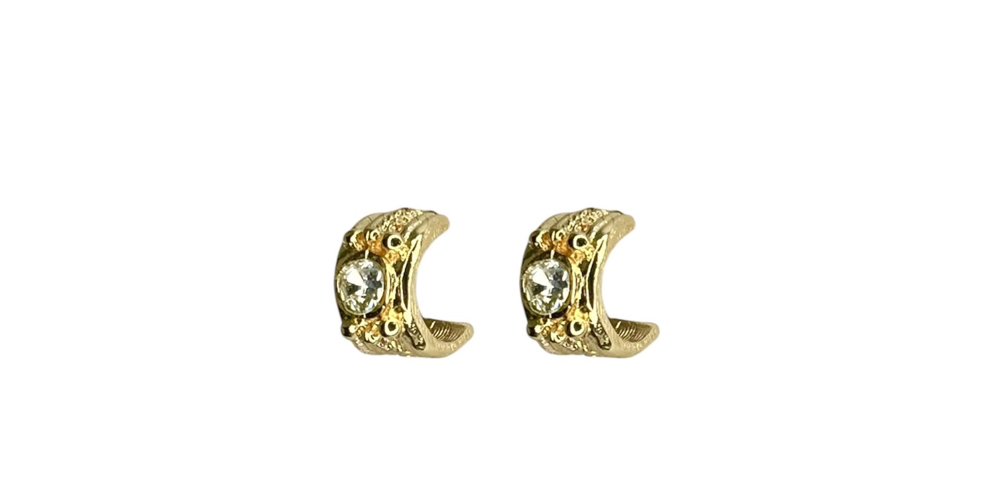 Brinco Argola Delicate Strass Banhado A Ouro 18K