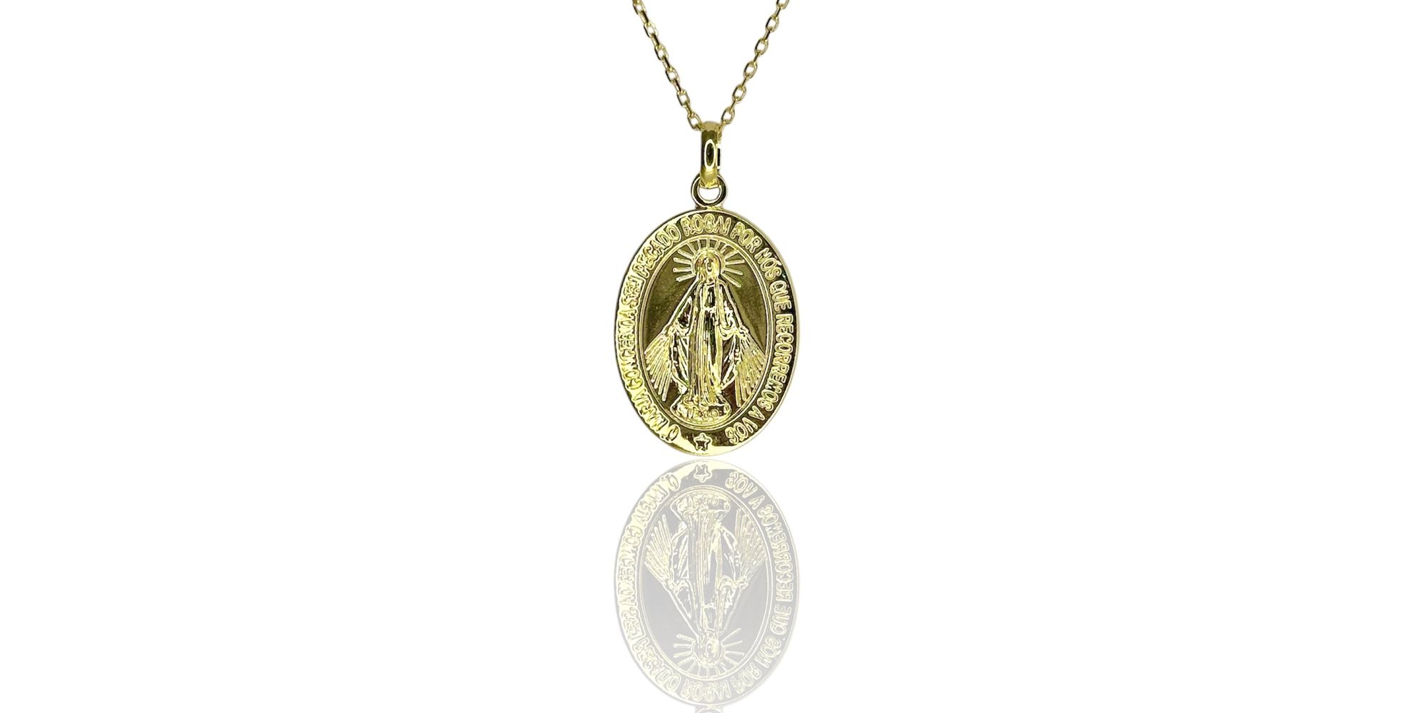 Pingente Nossa Senhora Sem Pecado Banhado A Ouro 18K