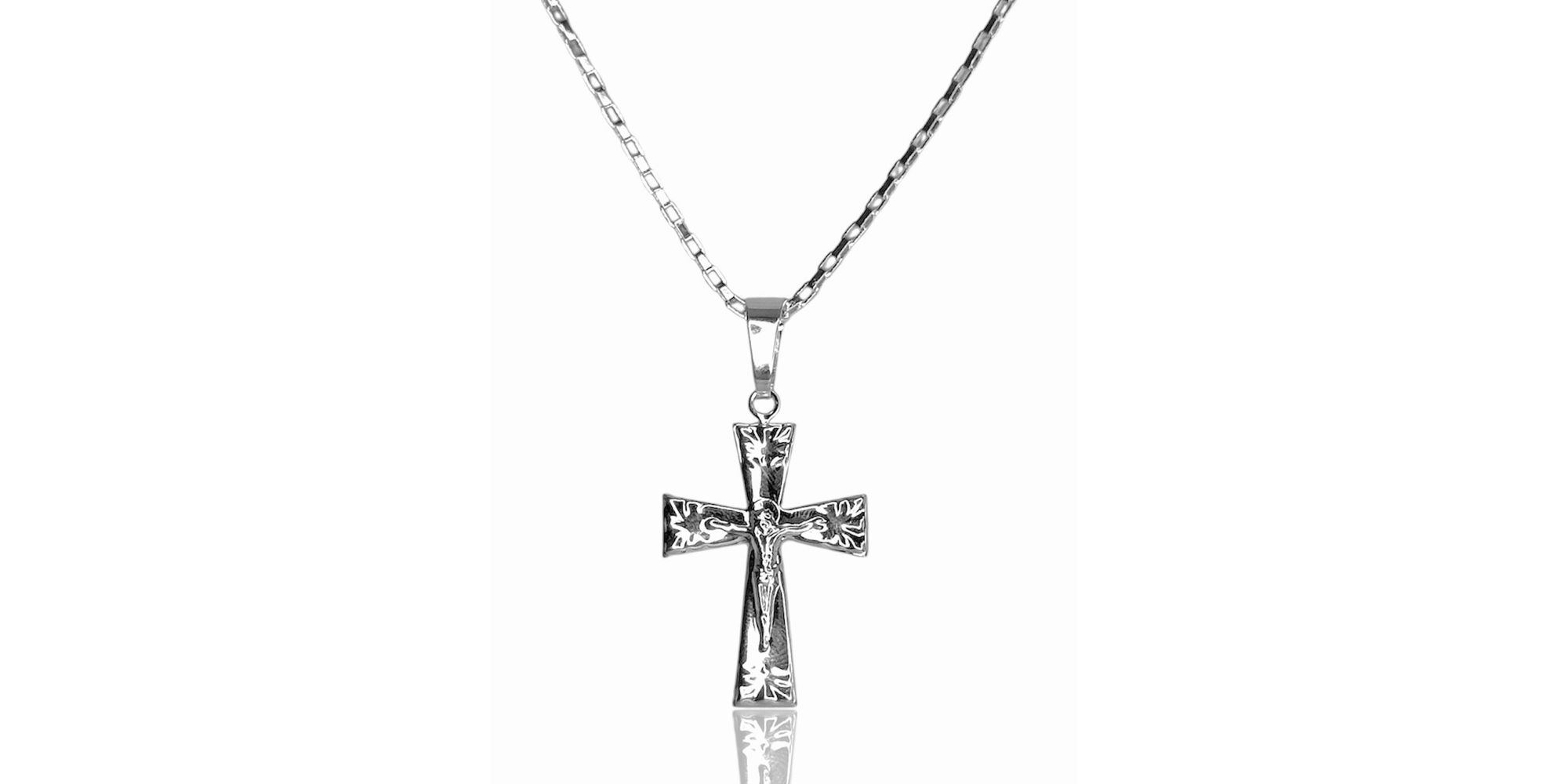 Pingente Cruz Jesus Banhado A Prata 925
