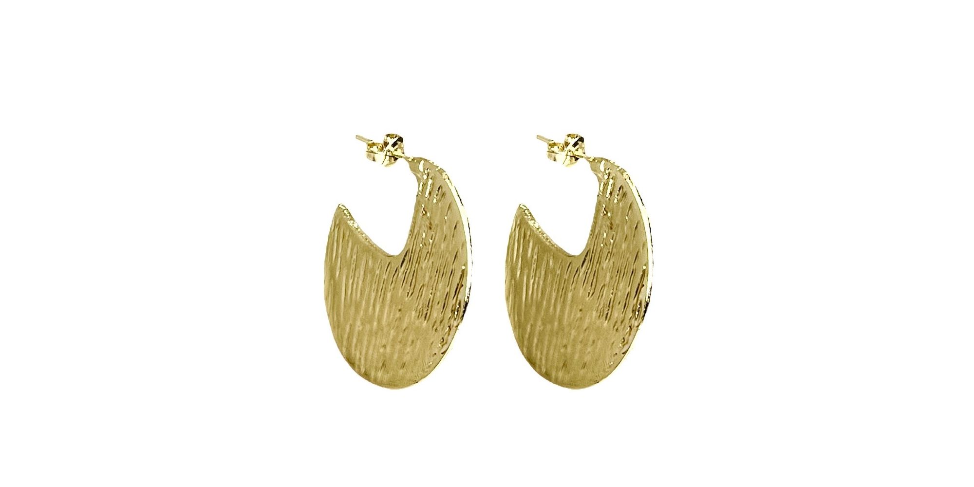 Brinco Pac Escovado Banhado a Ouro 18K
