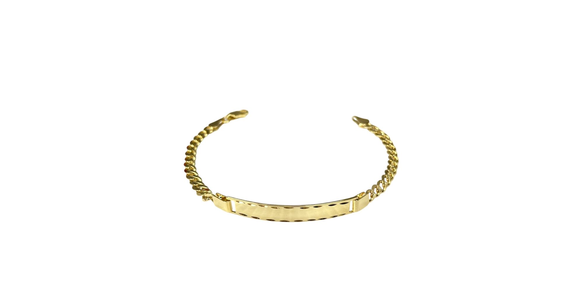 Pulseira Grumet Placa Fecho Mosquetinho Banhado A ... - RC JOIAS BY RUDI