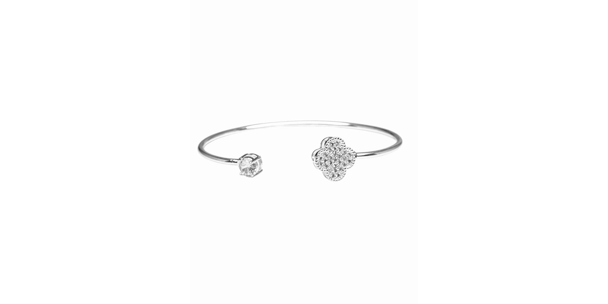 Pulseira Bracelete Trevo Banhado A Prata 925
