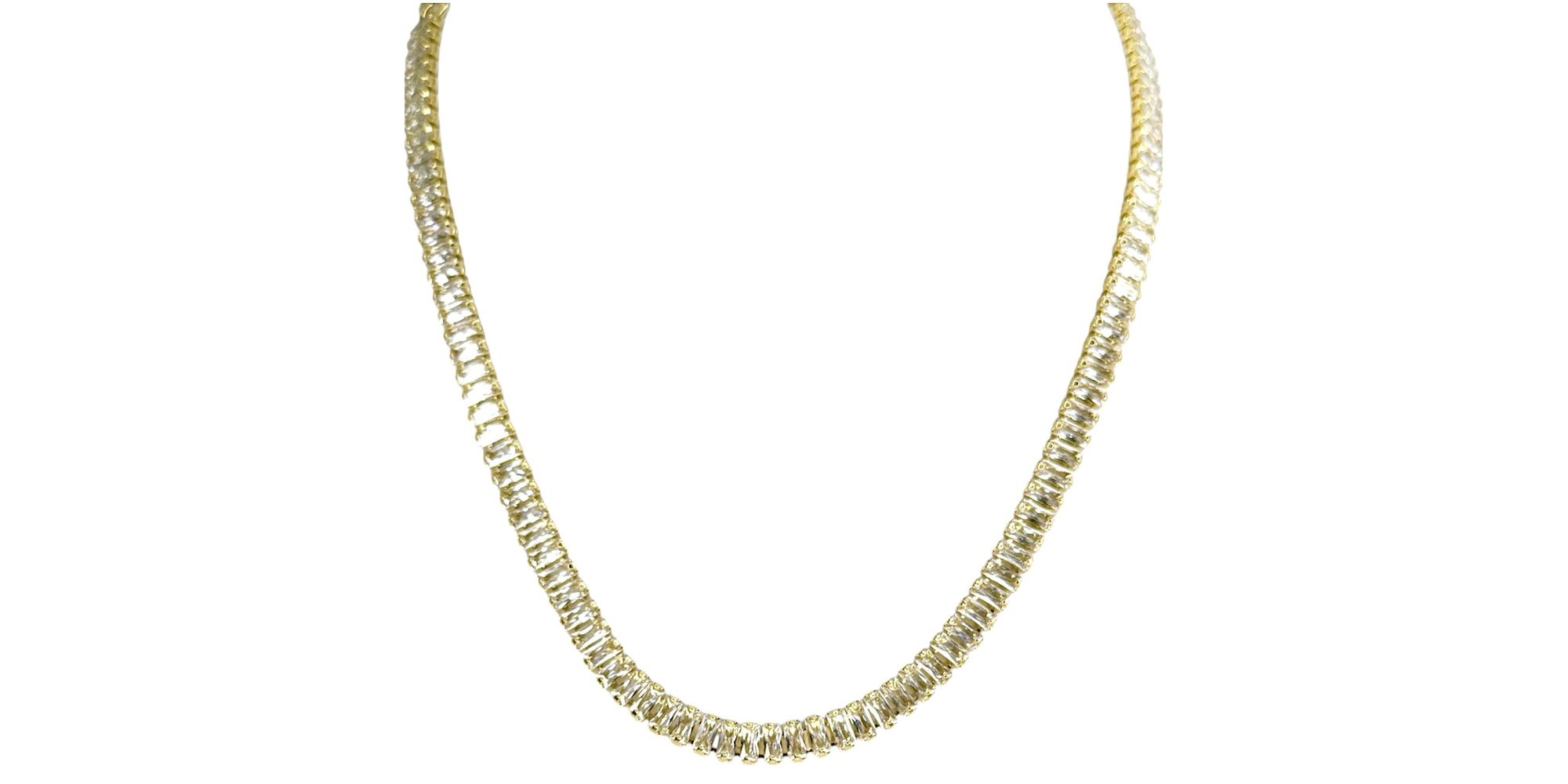 Colar Riviera Zircônia Banhado A Ouro 18K