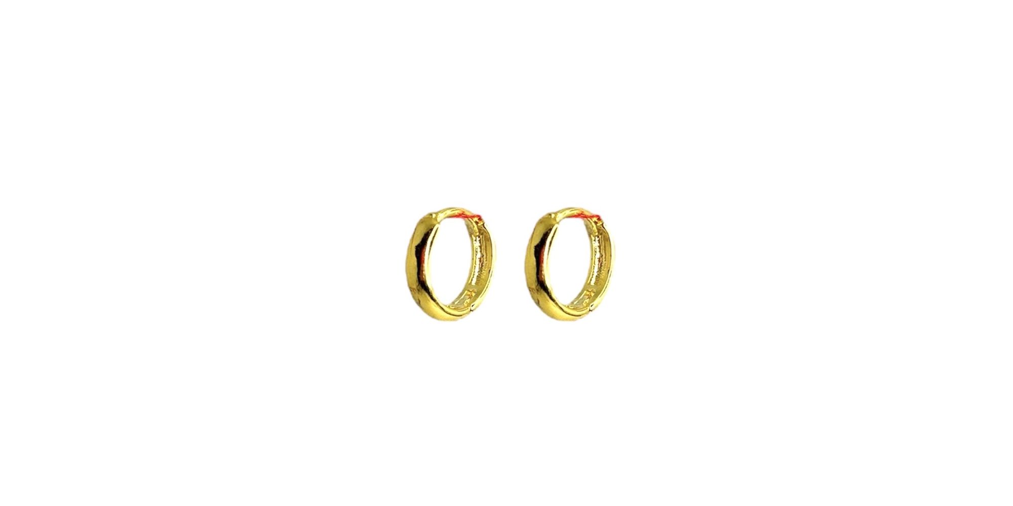 Brinco Argola Lisa 13m Banhado A Ouro 18K