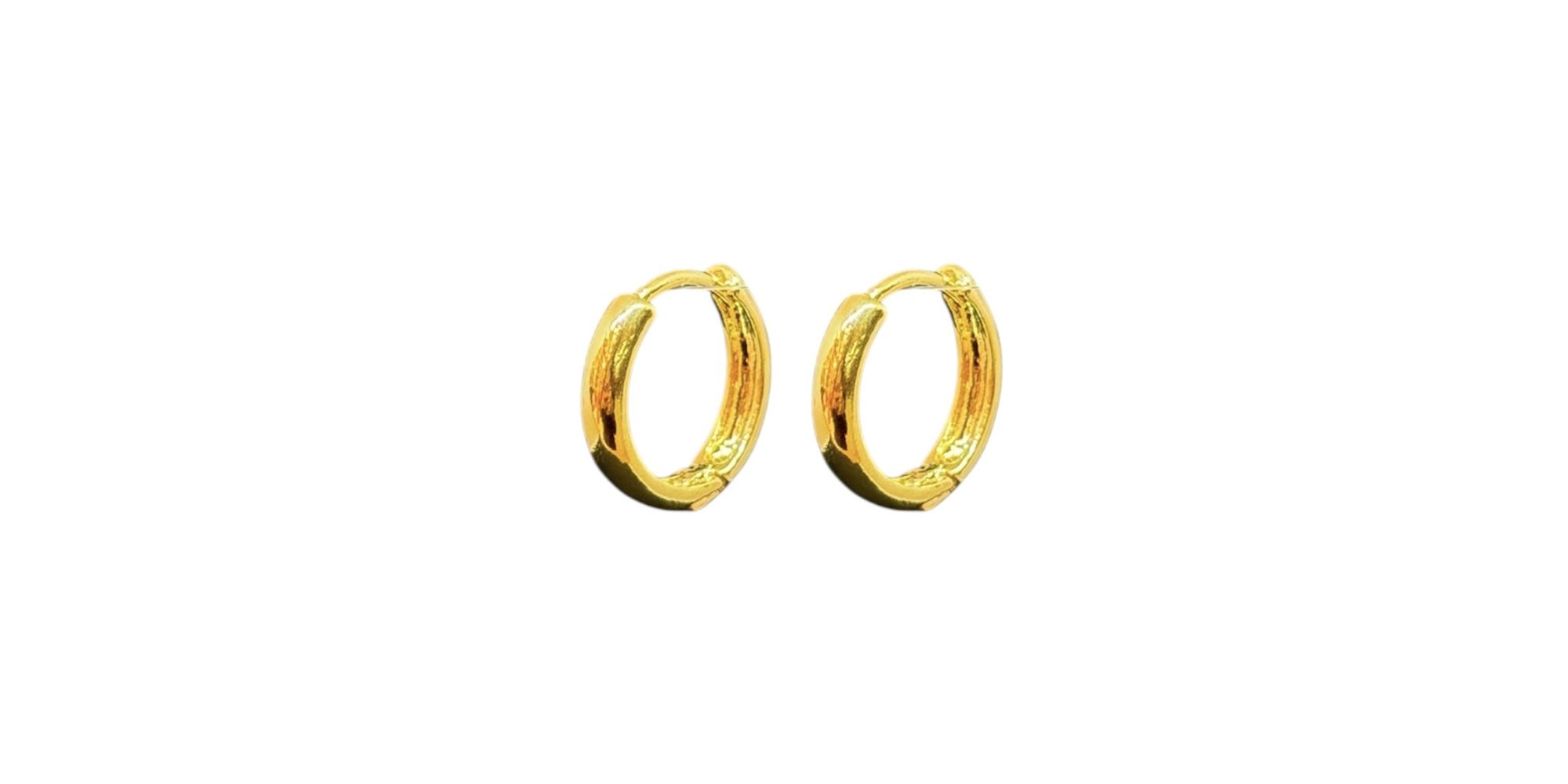 Brinco Argola Lisa 17 Banhado A Ouro 18K