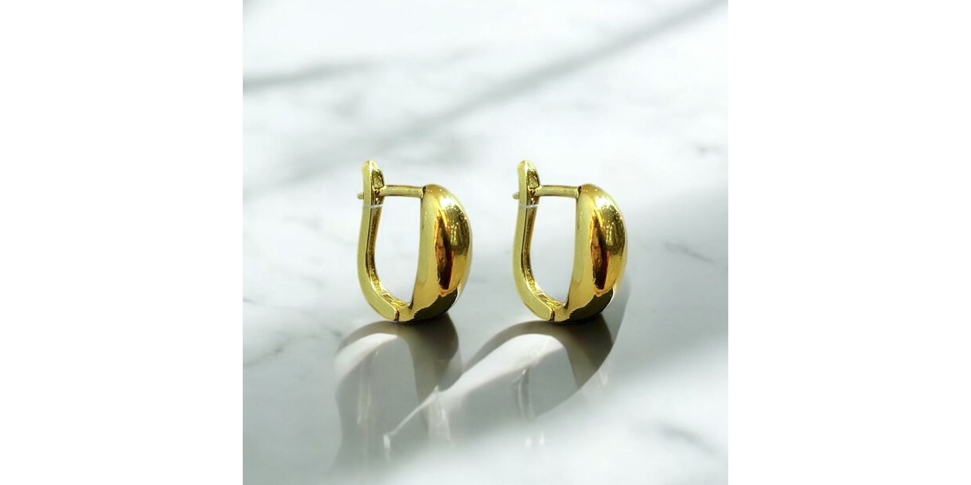 Brinco Argola U Click Banhado a Ouro 18K