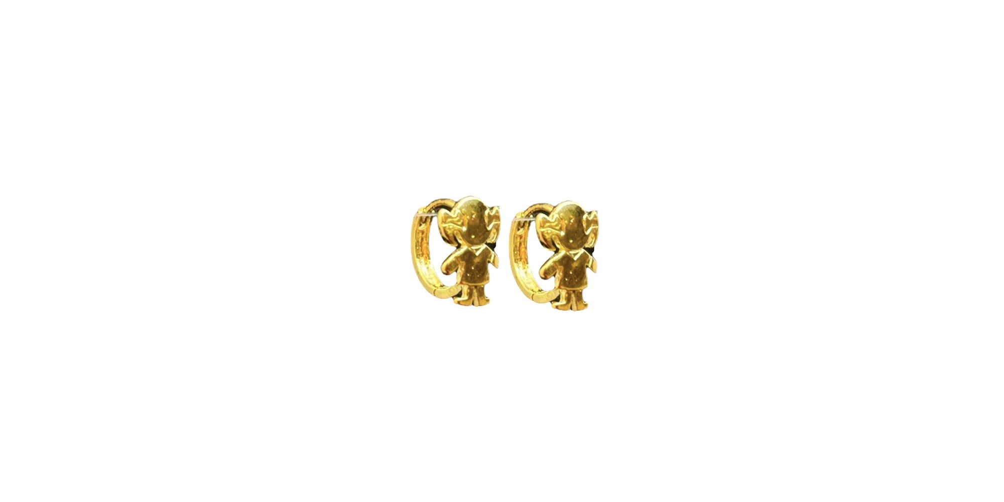 Brinco Menina Argolinha Click Banhado a Ouro 18K 