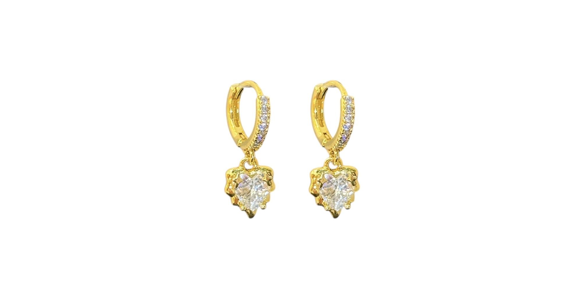 Brinco Borboleta Zircônia Tranqueta Cravejado Banhado A Ouro 18K