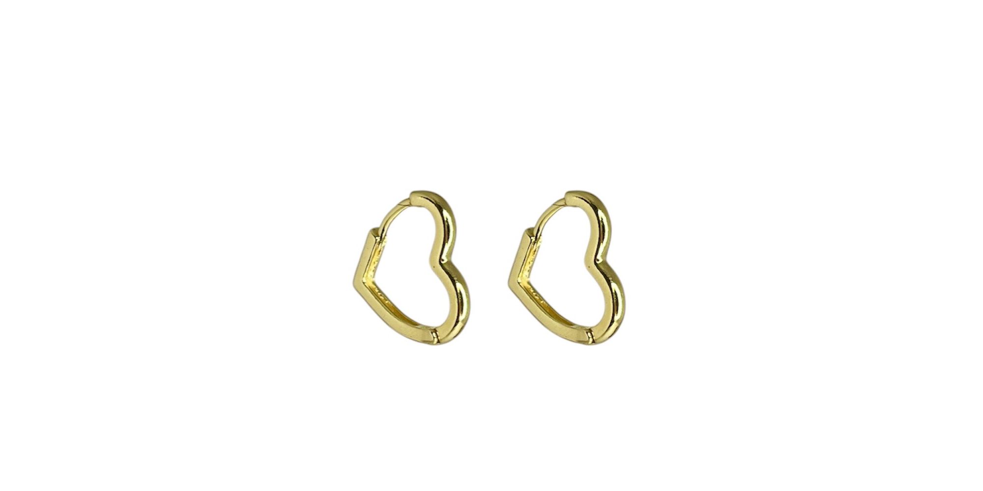 Brinco Argola Coração Banhado A Ouro 18K