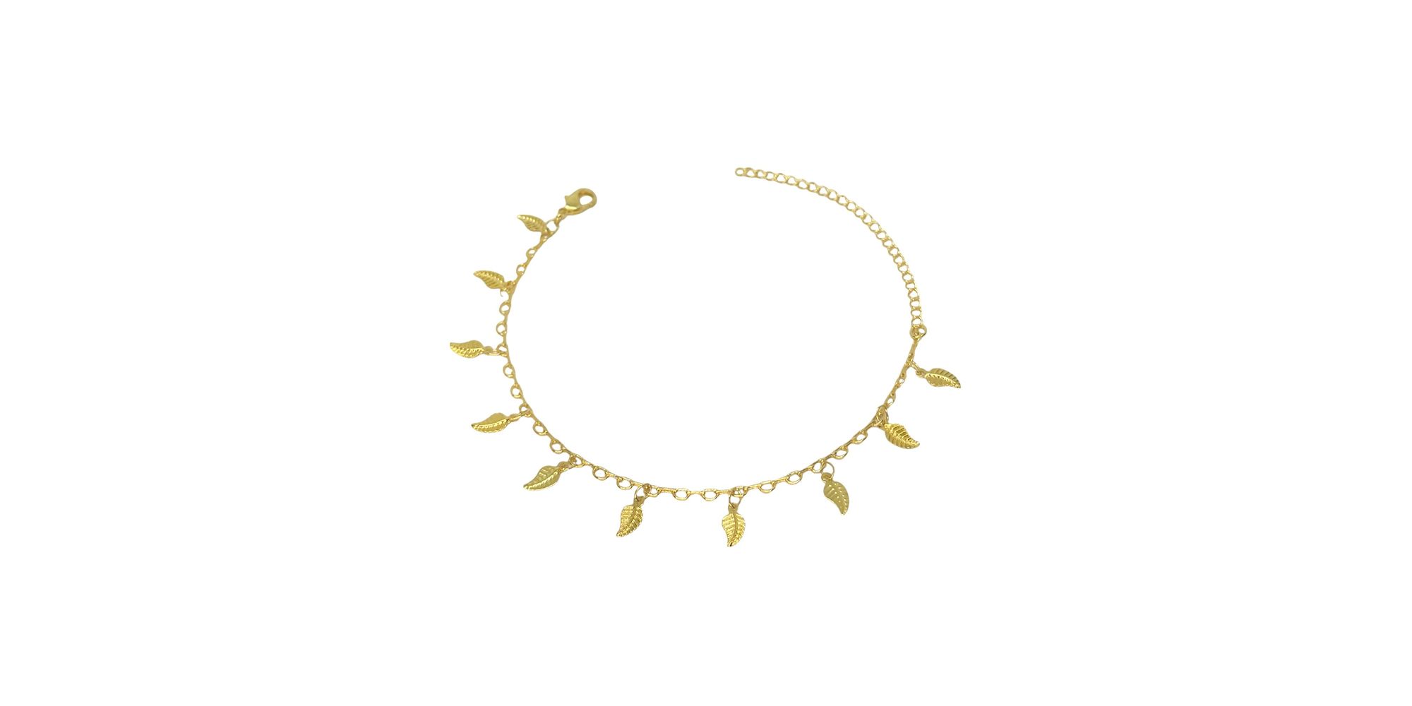 Pulseira Folha Badulaque Banhado A Ouro 18K - 0000... - RC JOIAS BY RUDI