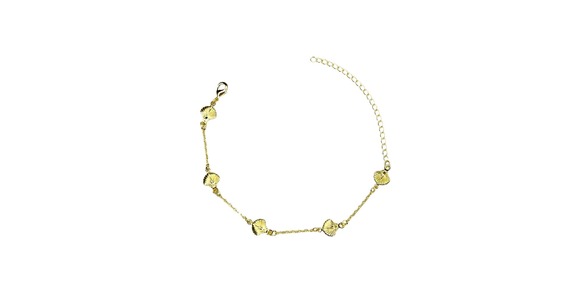 Pulseira Cinco Concha Espaçada Abaulada Banhado A ... - RC JOIAS BY RUDI