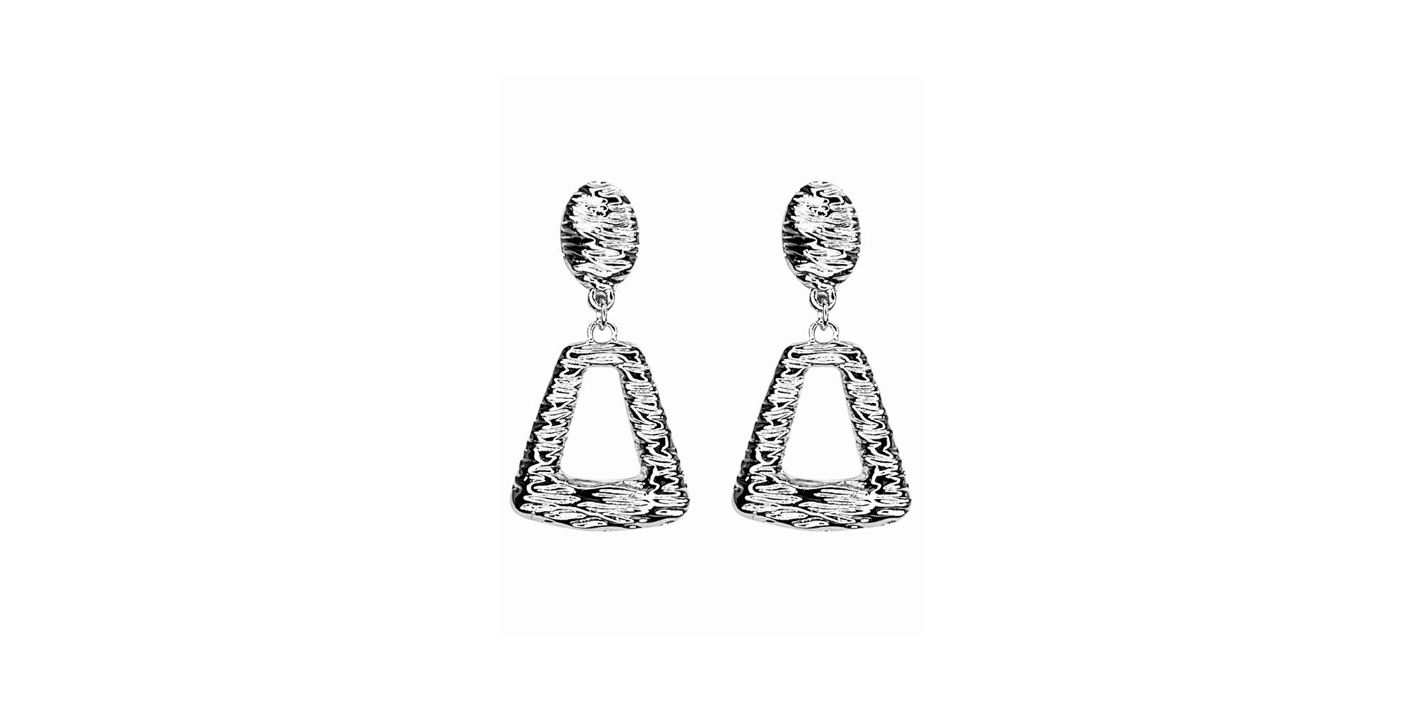 Brinco Glam Textura Banhado A Prata 925