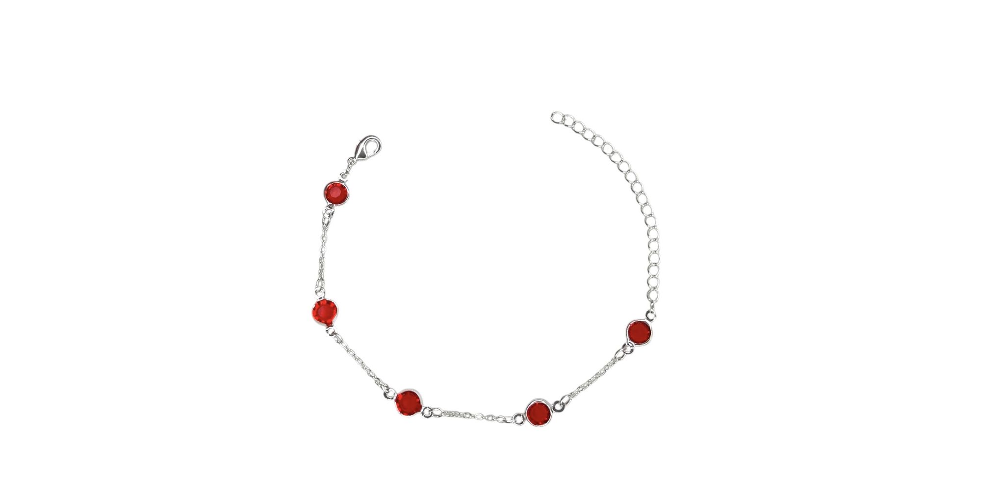 Pulseira Cinco Tiffany Vermelha Espaçada Banhado A... - RC JOIAS BY RUDI