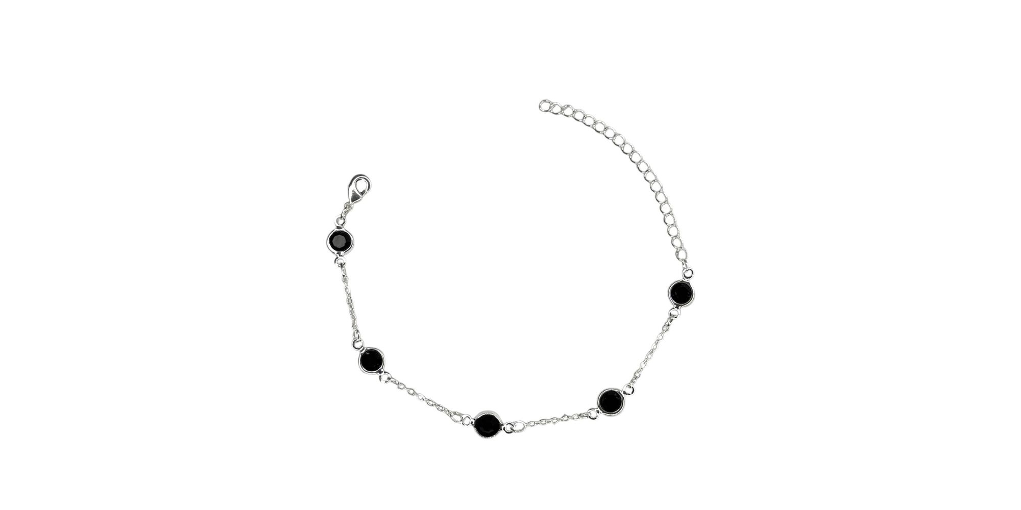 Pulseira Cinco Tiffany Preto Espaçada Banhado A Pr... - RC JOIAS BY RUDI