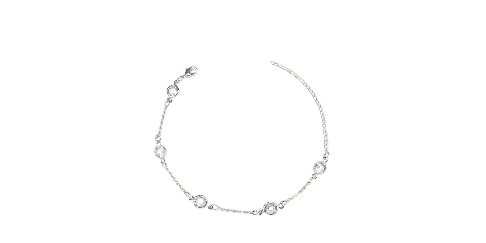 Pulseira Cinco Tiffany Cristal Espaçada Banhado A ... - RC JOIAS BY RUDI