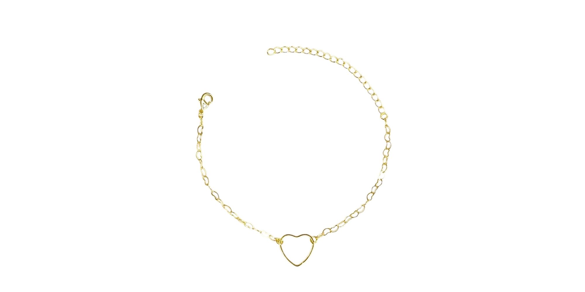 Pulseira Elo Vazado Meio Banhado A Ouro 18K