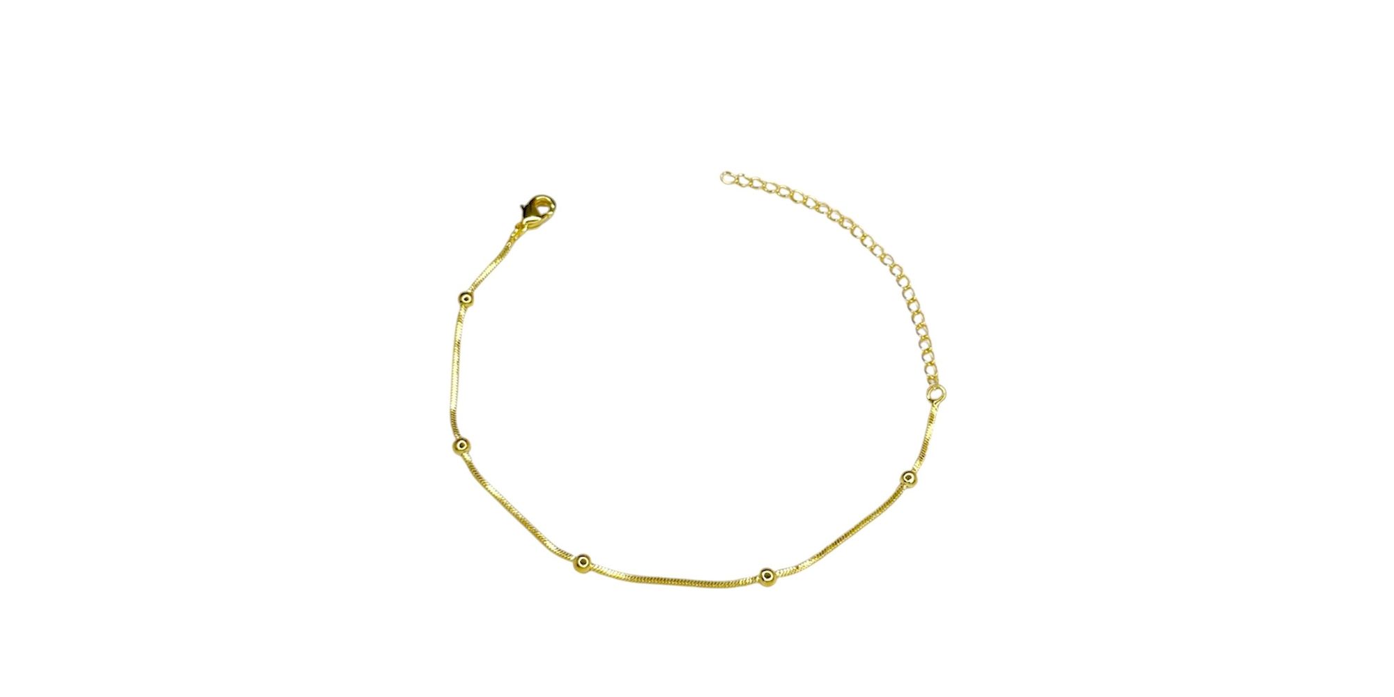 Pulseira Bolinha Rato Quadrada Espaçada Banhado A ... - RC JOIAS BY RUDI