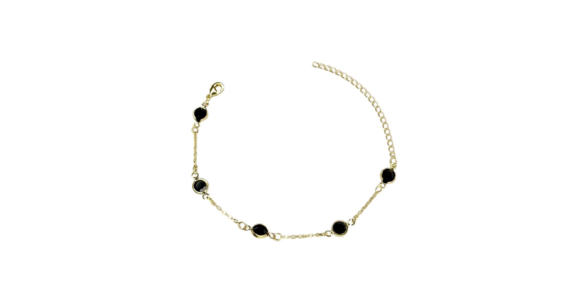 Pulseira Cinco Tiffany Preta Espaçada Banhado A Ou... - RC JOIAS BY RUDI