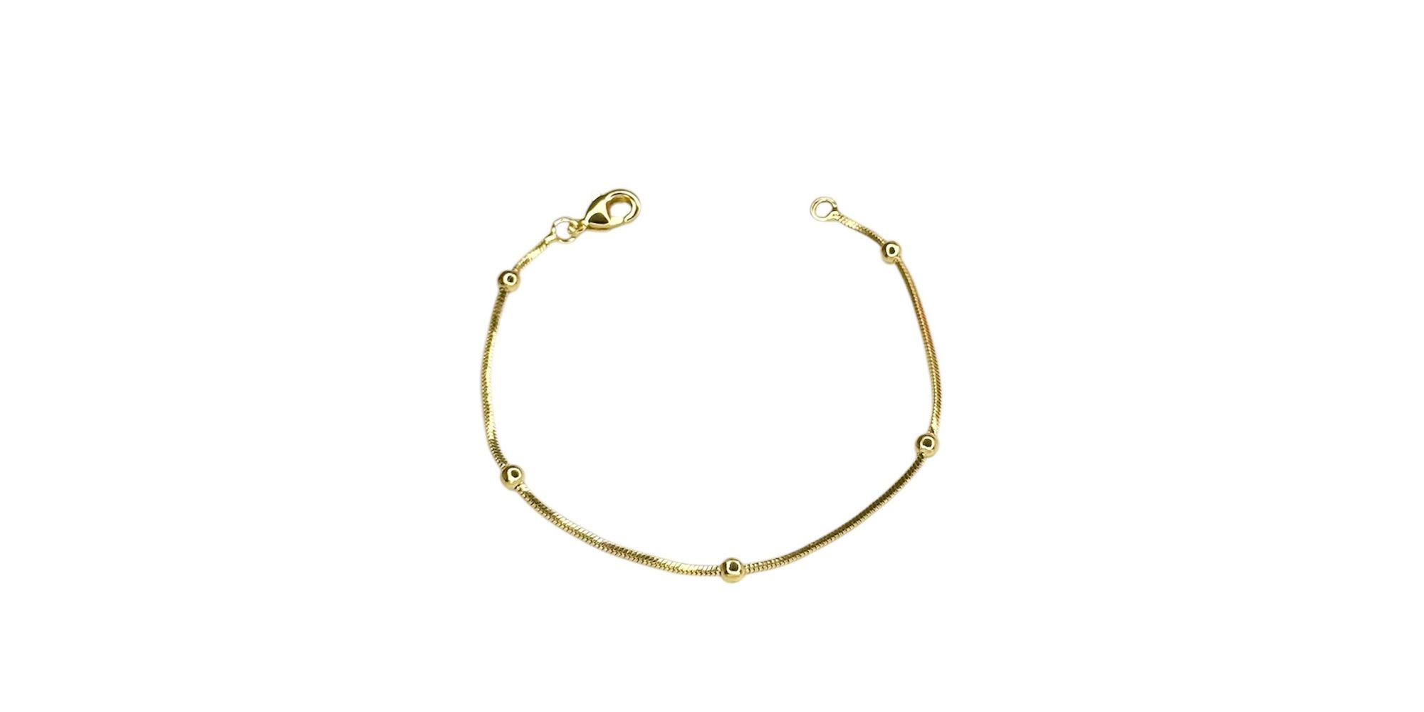 Pulseira Infantil Bola Quadrada Banhado a Ouro 18K