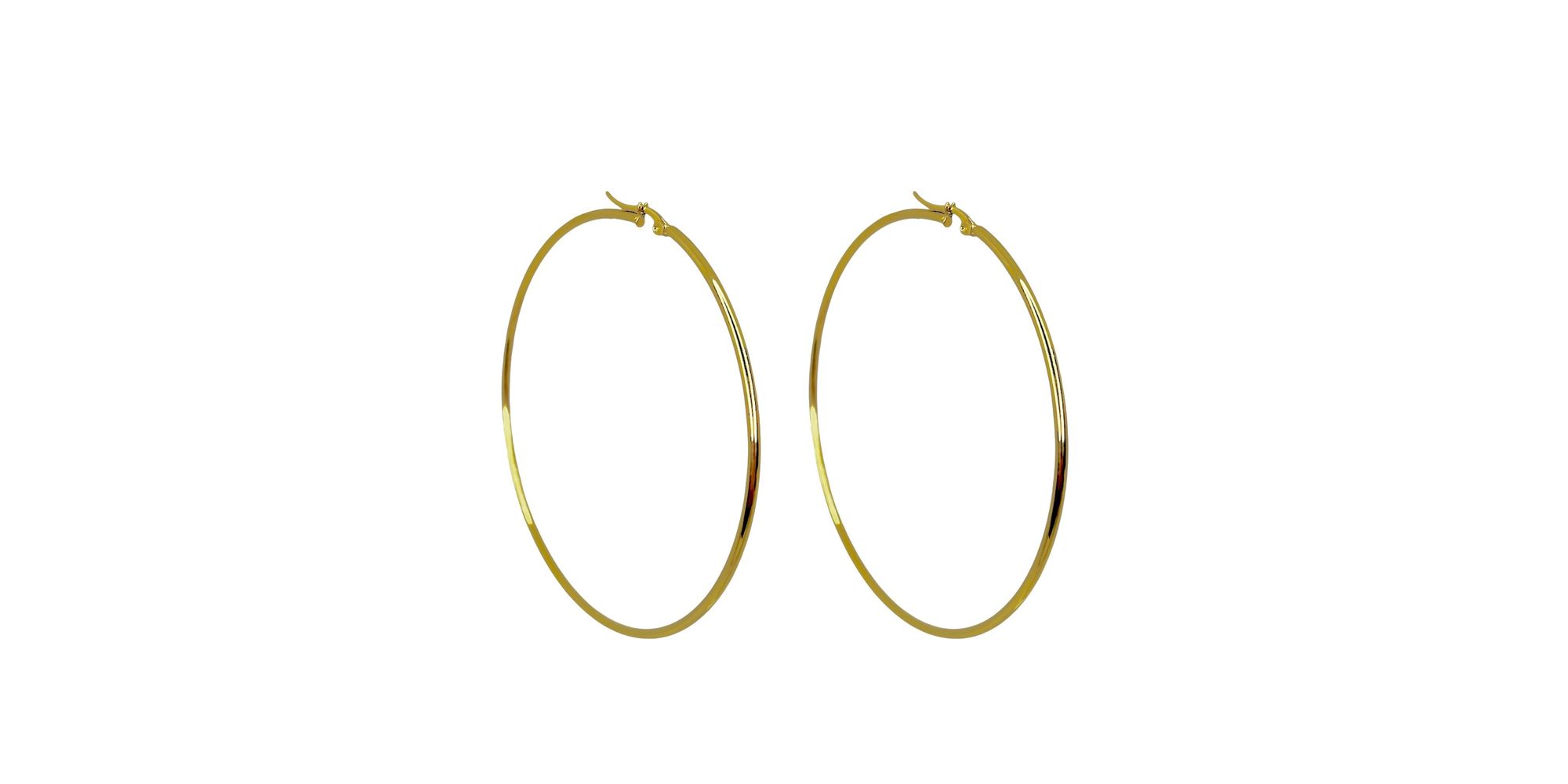 Brinco Argola Click Número 8 Aço Dourado