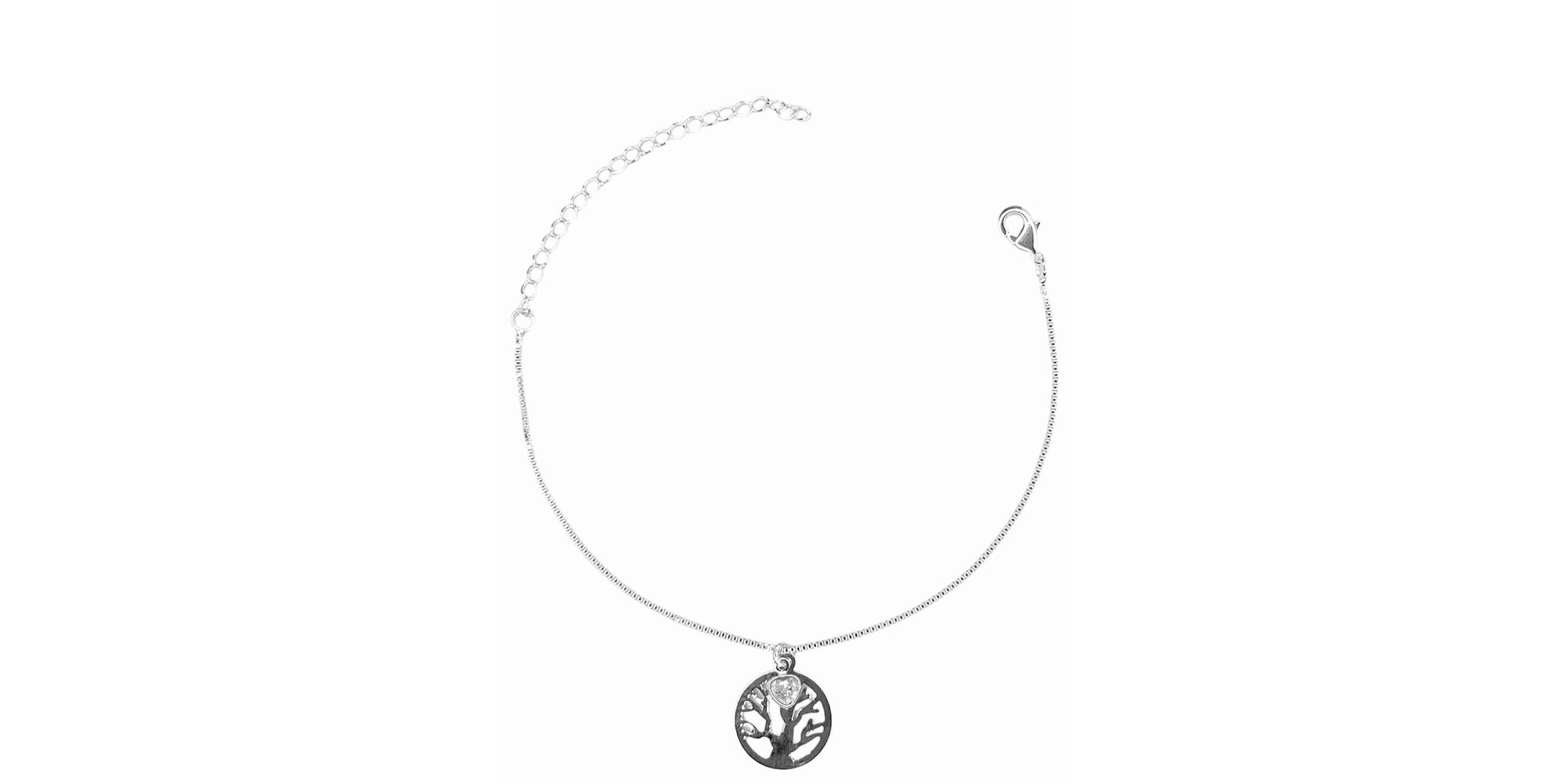 Pulseira Árvore Coração Zircônia Banhado A Prata 9... - RC JOIAS BY RUDI