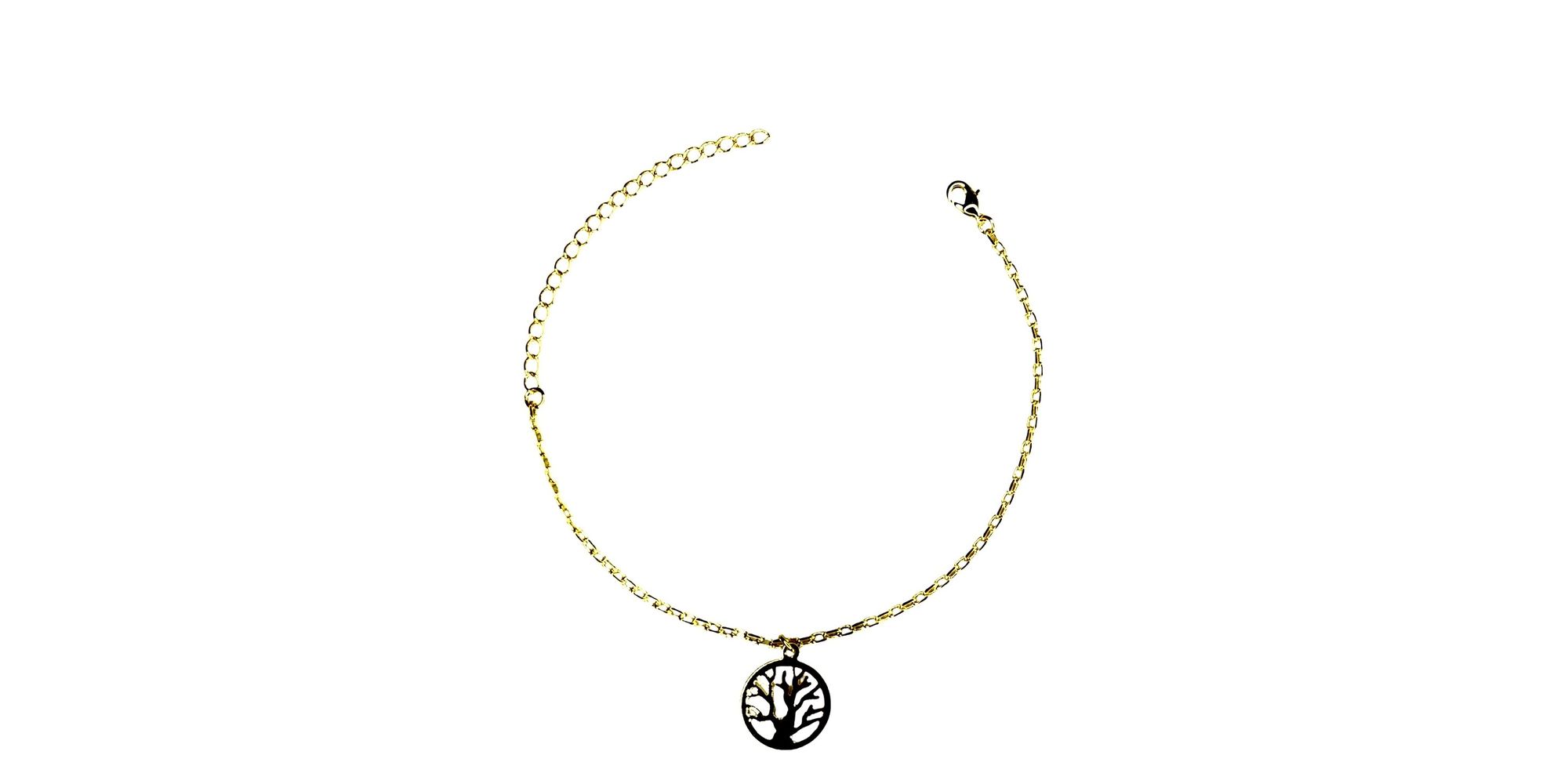 Pulseira Árvore Coração Zircônia Banhado A Ouro 18k