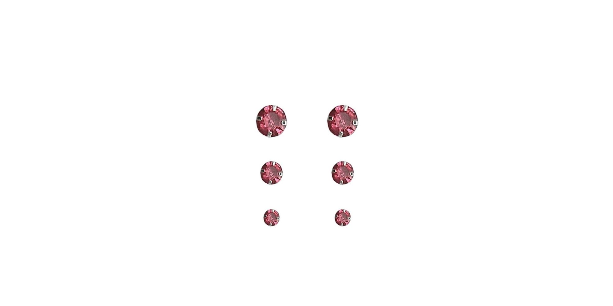 Brinco Trio Bolinha Rubi Banhado A Prata 925 - 000... - RC JOIAS BY RUDI