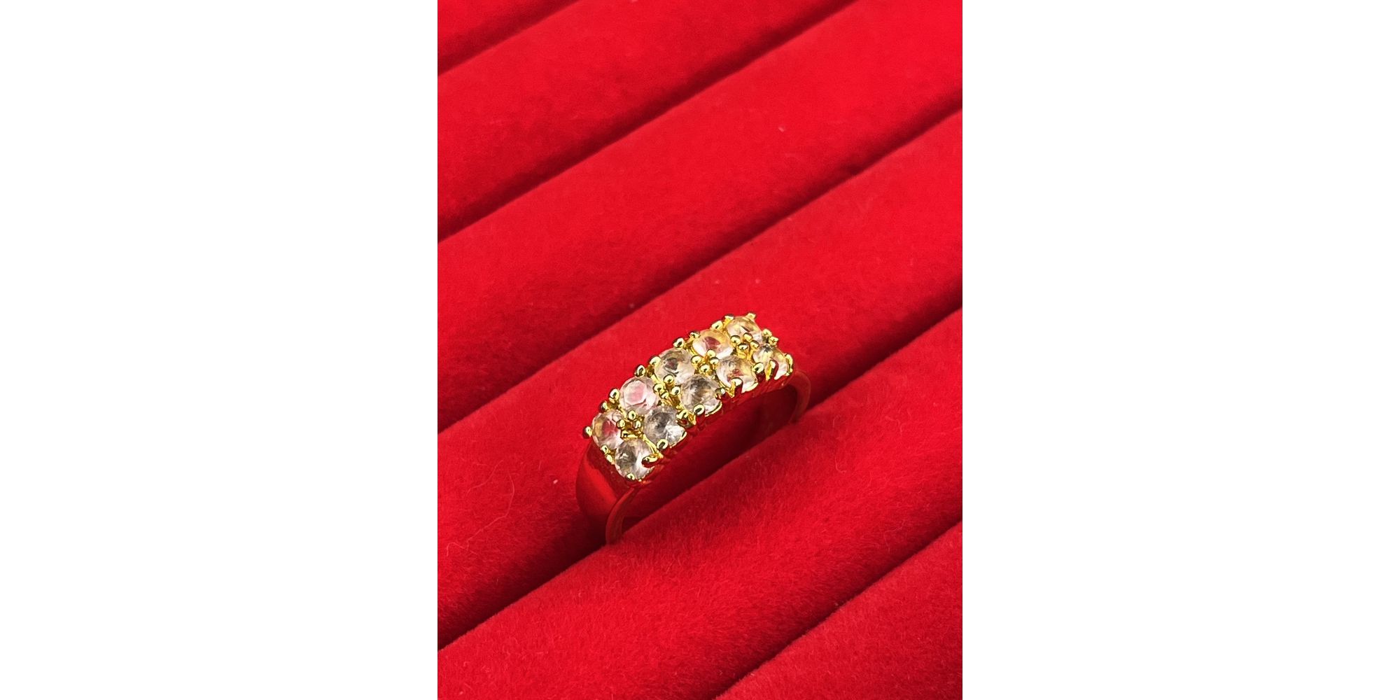 Anel Tela Cristal Zircônia Banhado A Ouro 18k