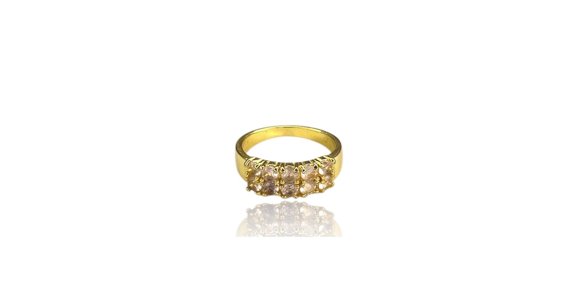 Anel Tela Cristal Zircônia Banhado A Ouro 18k