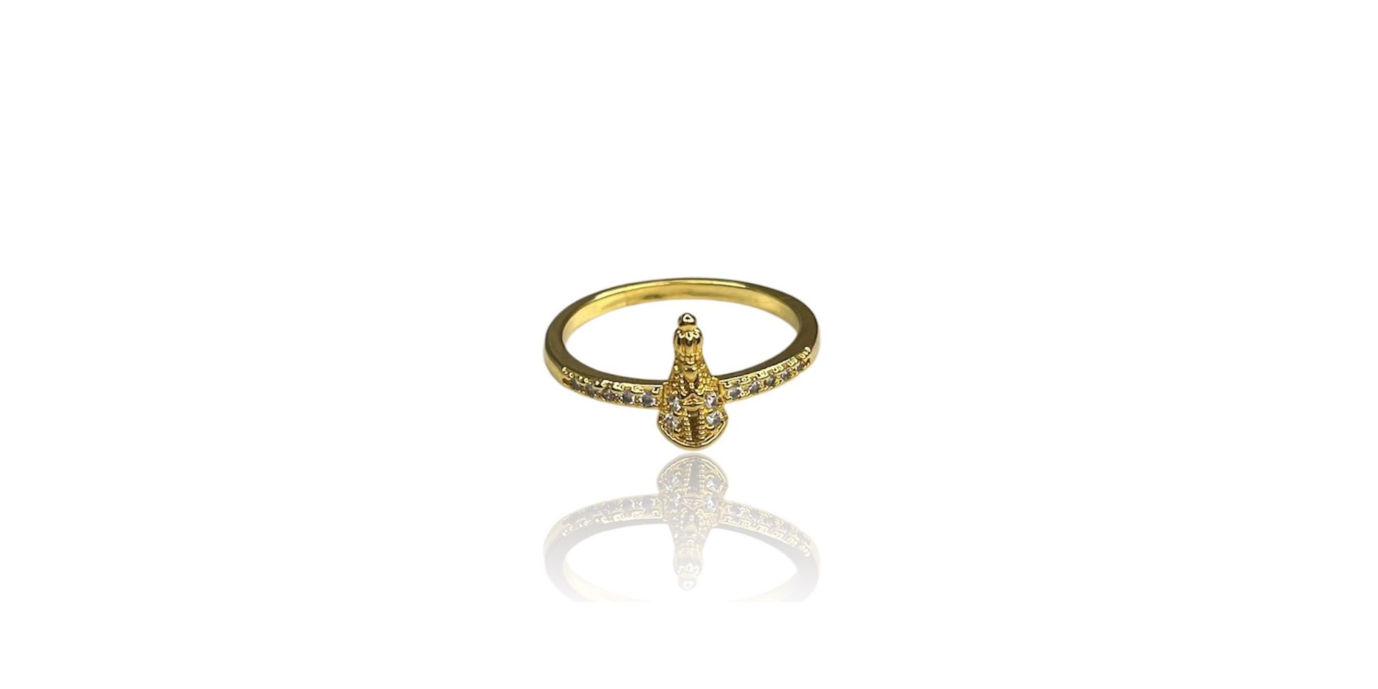 Anel Nossa Senhora Cravejado Banhado A Ouro 18k