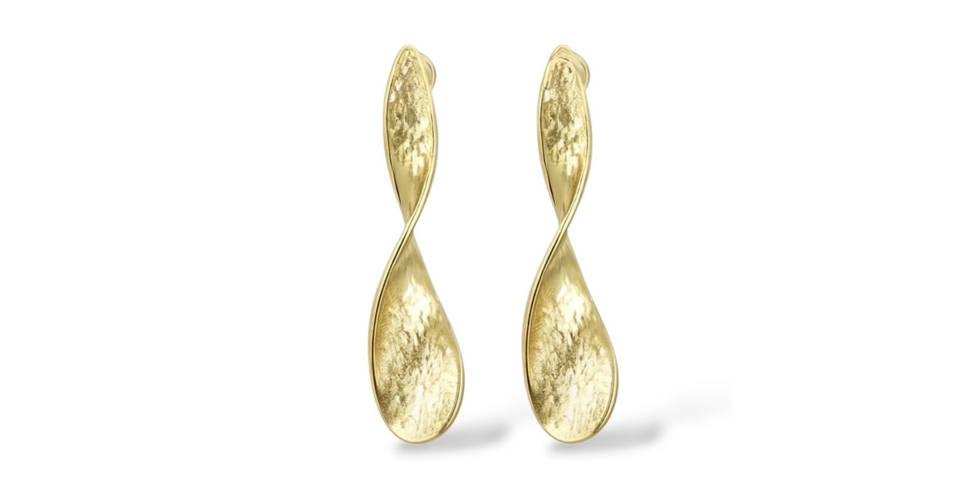 Brinco Chapa Torcido Banhado a Ouro 18K