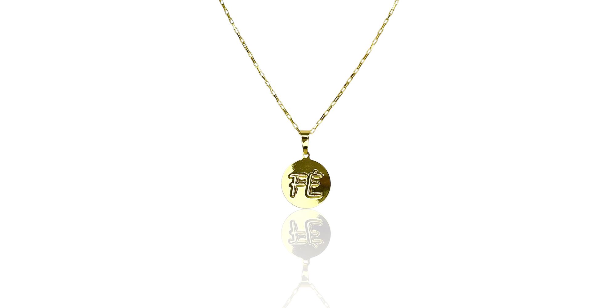 Pingente Latão Medalha Fé Banhado A Ouro 18K