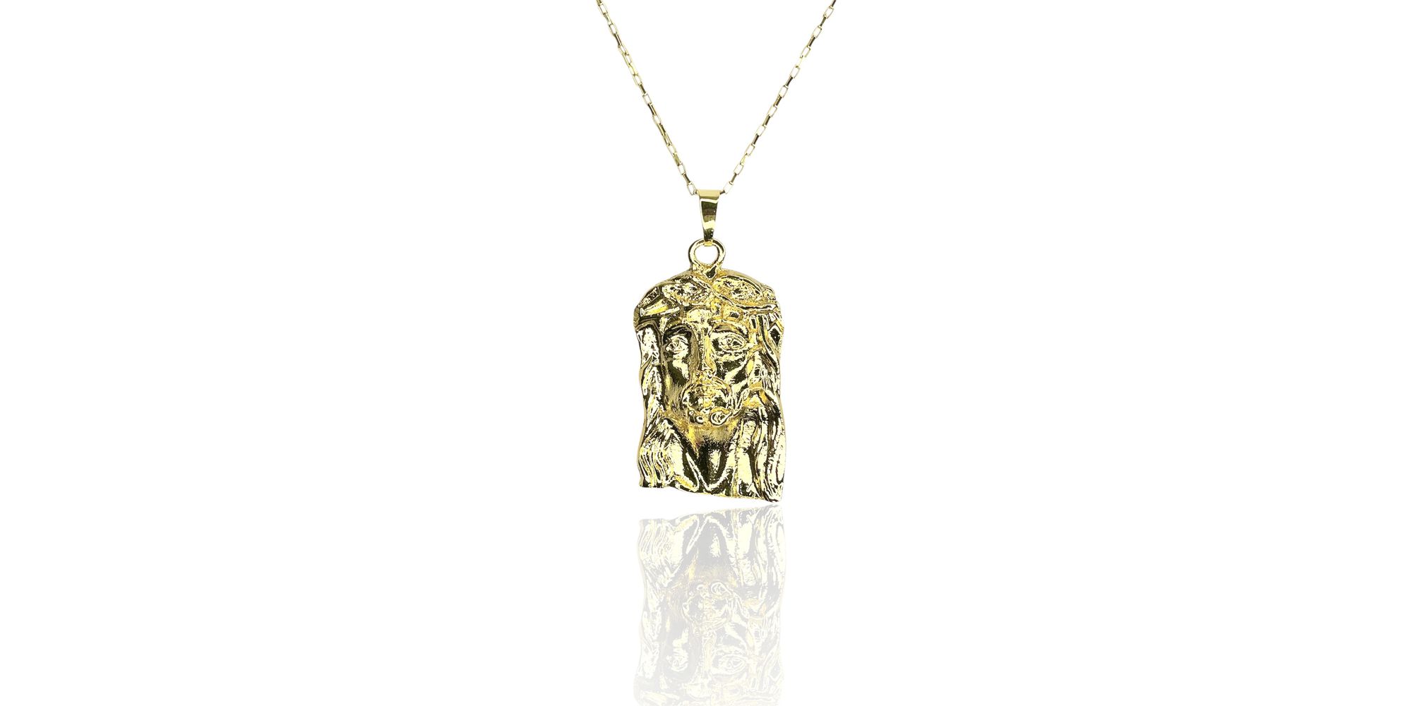 Pingente Face Cristo Banhado A Ouro 18K