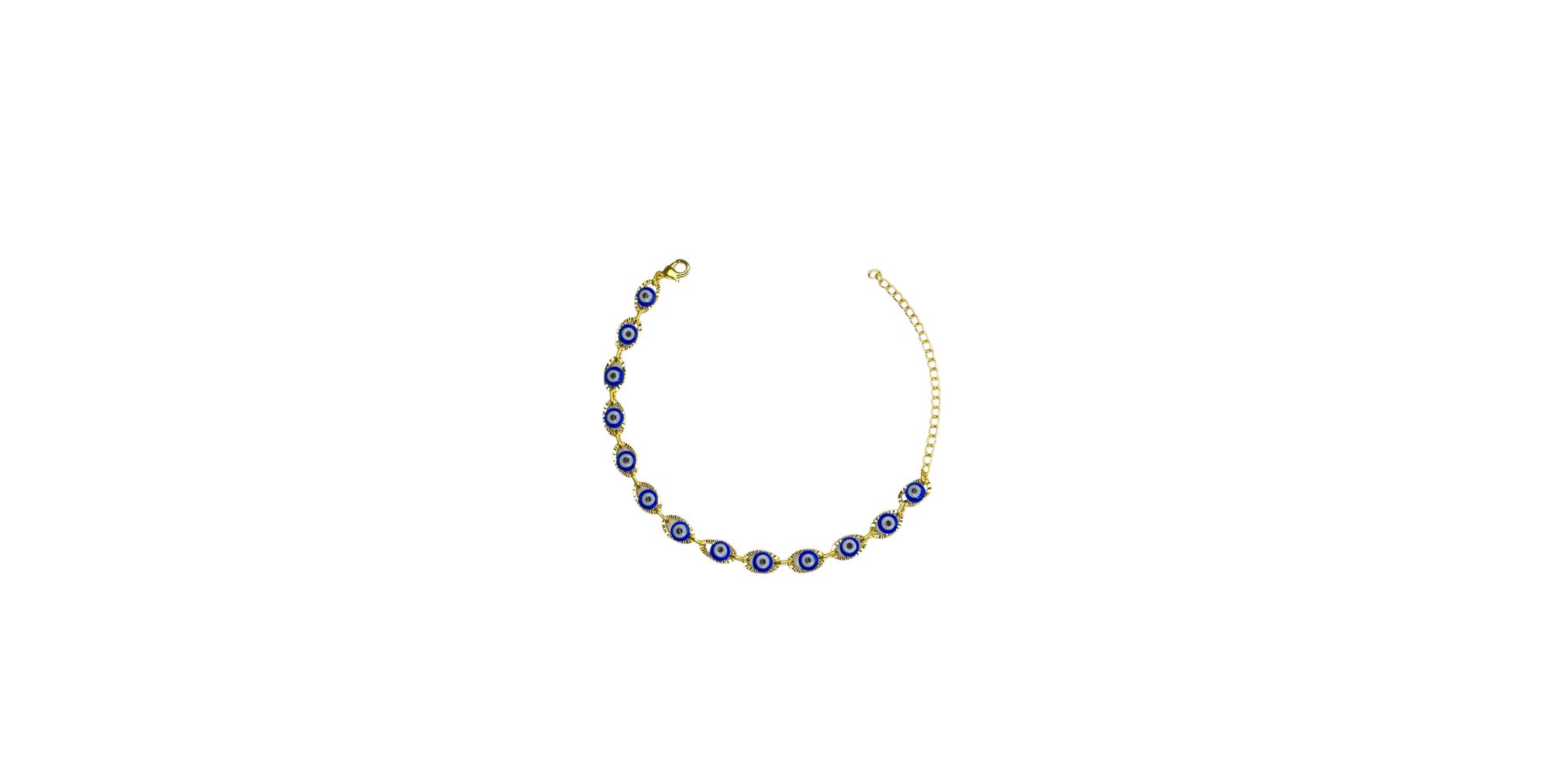 Pulseira Olho Grego Chinês Grande Azul Escuro Banh... - RC JOIAS BY RUDI