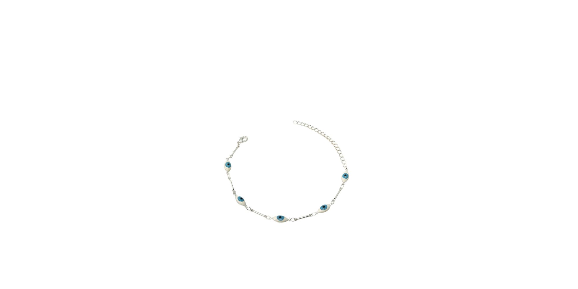 Pulseira Olho Grego Terceiro Branco Azul Claro Gra... - RC JOIAS BY RUDI