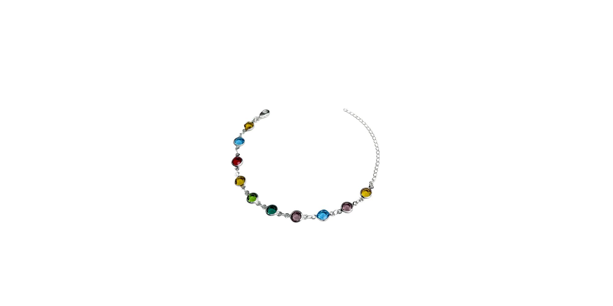 Pulseira Tiffany Colorido Escuro Banhado A Prata 9... - RC JOIAS BY RUDI