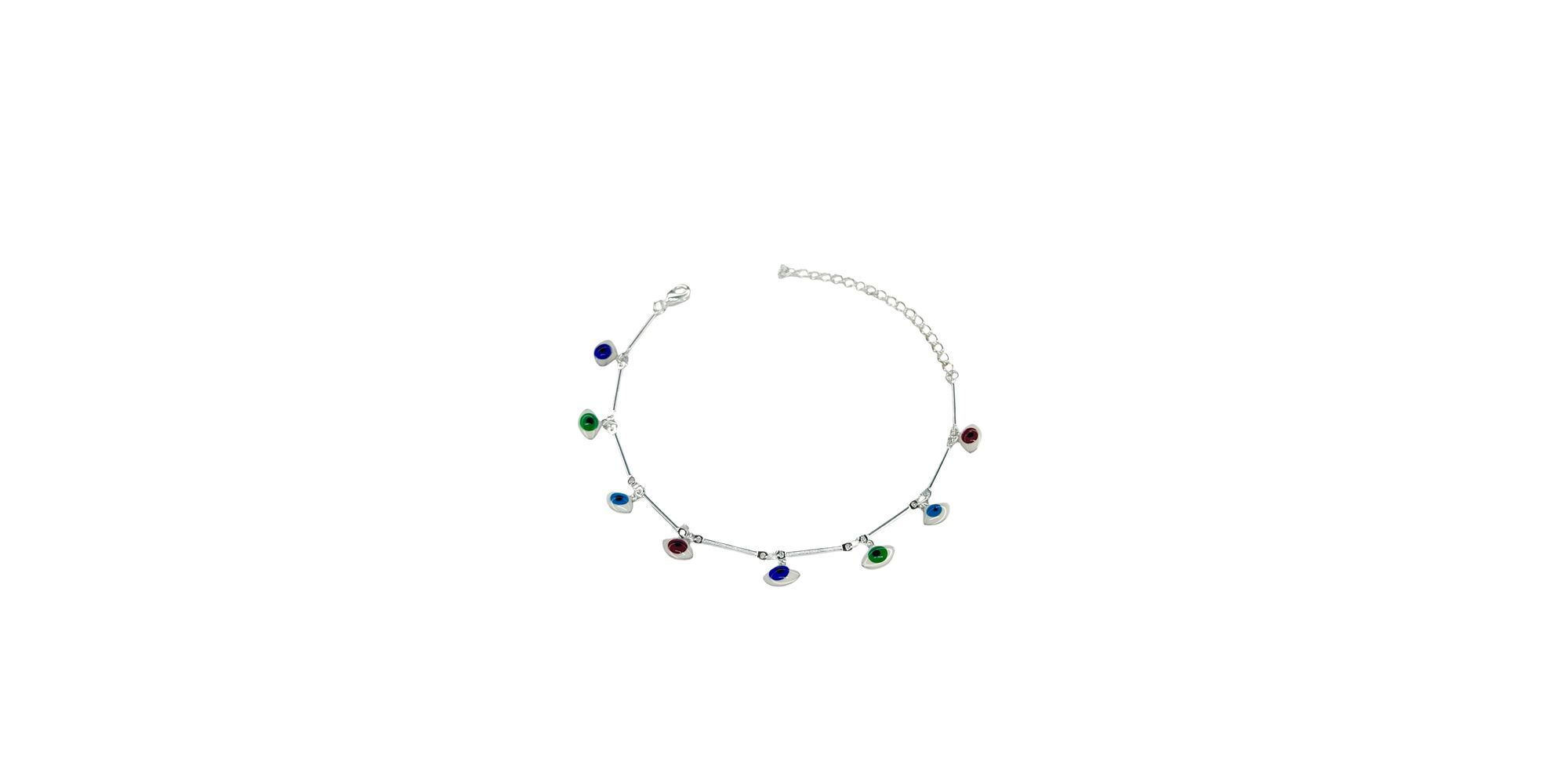 Pulseira Olh Grego Terceiro Colorido Pendurado Pal... - RC JOIAS BY RUDI